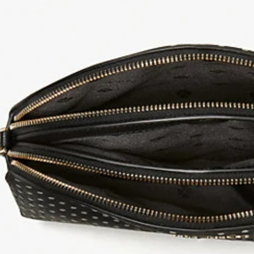 Kate Spade Black Mini  Polka Dot Crossbody Shoulder Bag Metallic Dot NWT - Picture 7 of 14